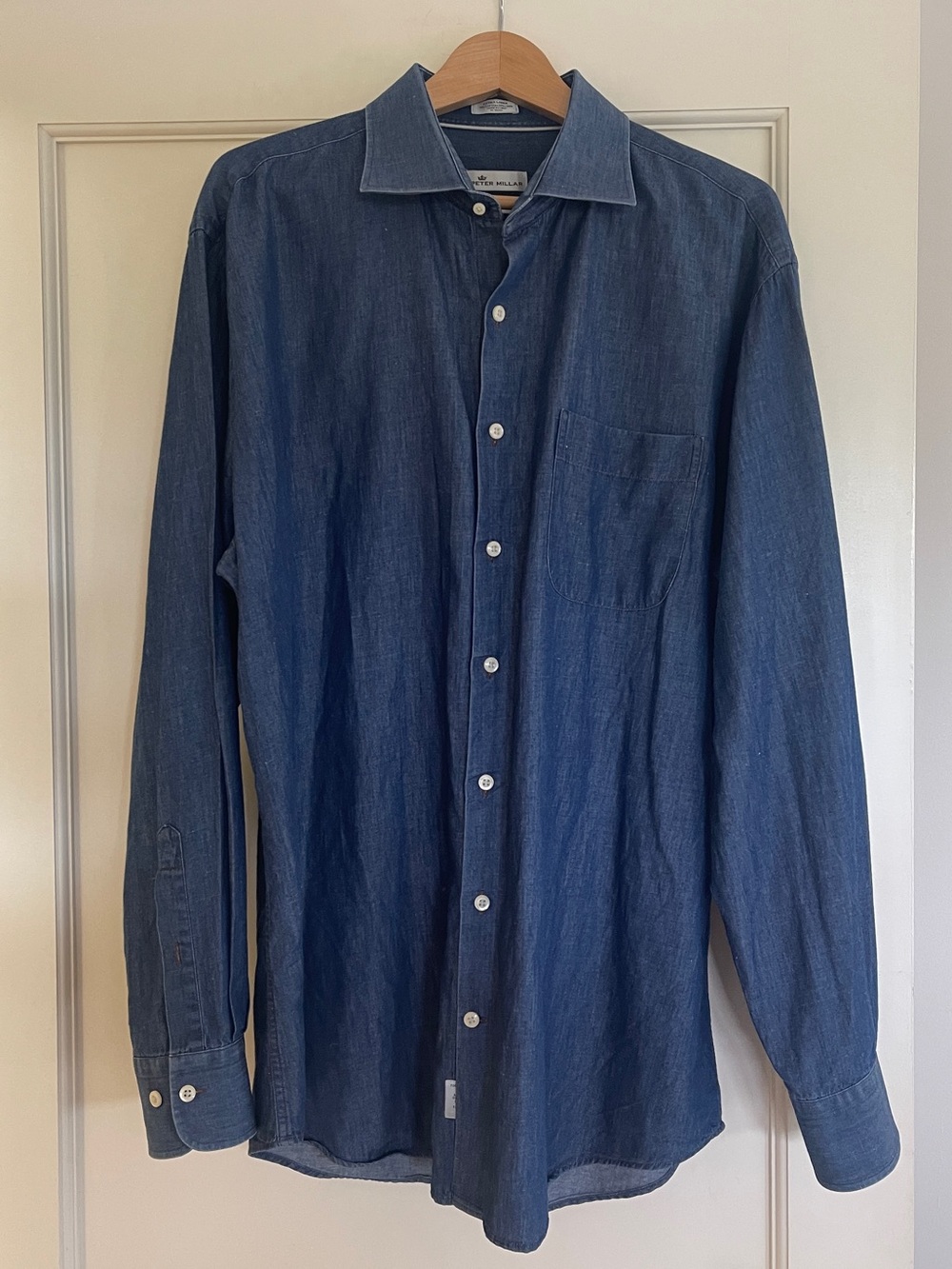 Peter Millar Cotton Linen Denim Men’s Button Down